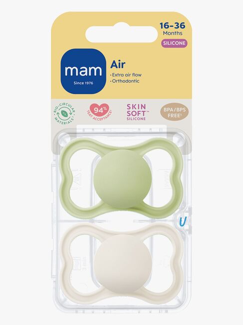 MAM Air Silikon Schnuller 2er-Pack 16-36m, Grün