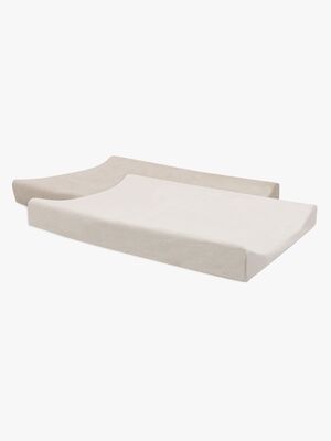 Jollein Wickelauflagenbezüge 50x70cm 2er-Pack, Oatmeal/Sand