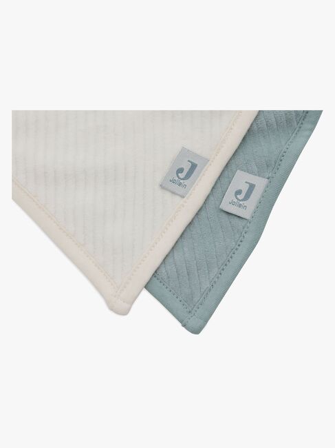 Jollein Velvet Rib Bandana Halstücher 2er-Pack, Sea Green/Ivory