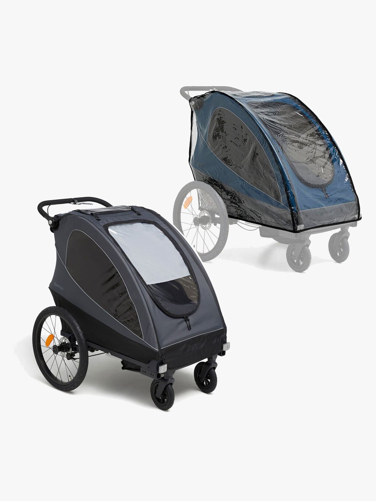 Beemoo Sporty Trail Fahrradanhänger inkl. Regenschutz, Asphalt