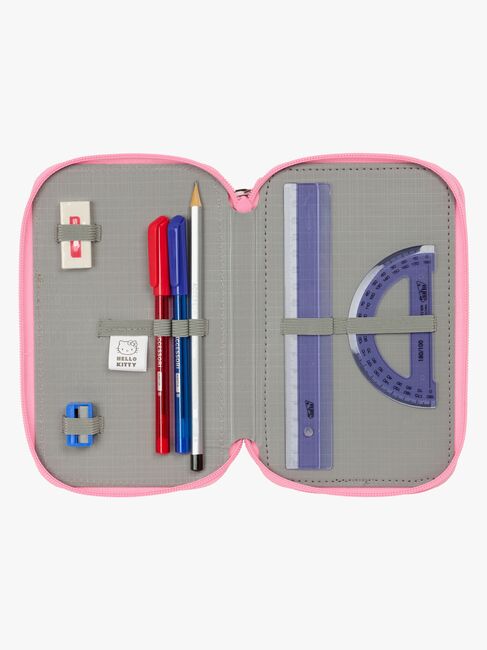 Hello Kitty Gefülltes Dreifach-Federmäppchen 37 Teile, Rosa