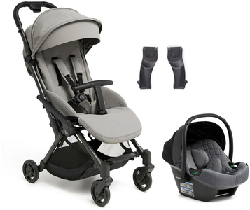 Beemoo Easy Fly Lux 4 Buggy inkl. Route i-Size Babyschale, Stone Grey/Mineral Grey