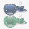 Philips Avent Ultra Soft Schnuller 6–18m 2er-Pack, Grau/Grün