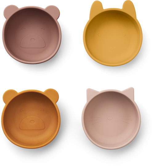 LIEWOOD Iggy Schüsseln Silikon 4er-Pack, Rose