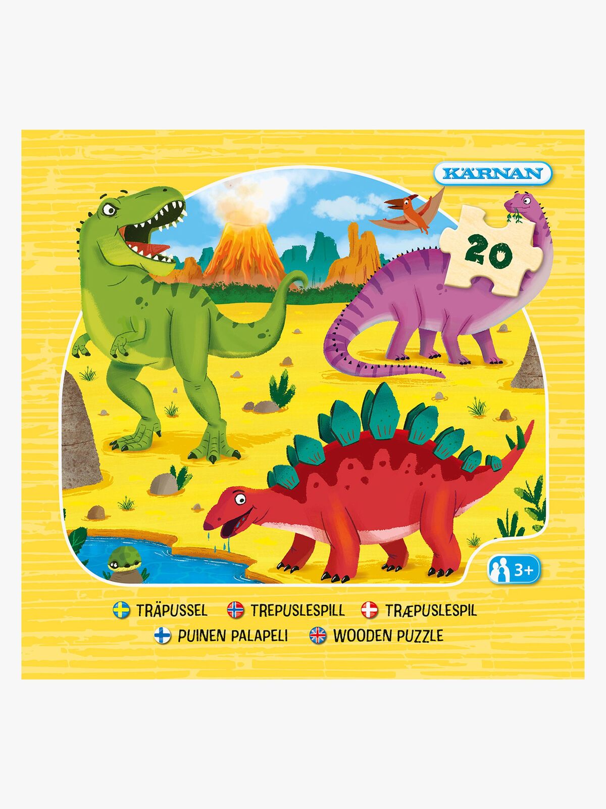 Kärnan Dinosaurier Holzpuzzle Im Holz 20 Teile