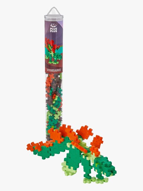 Plus-Plus Bausatz mit Bodenplatte & Röhre Dino, 4x100 Teile