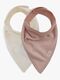Jollein Velvet Rib Bandana Halstücher 2er-Pack, Wild Rose/Ivory