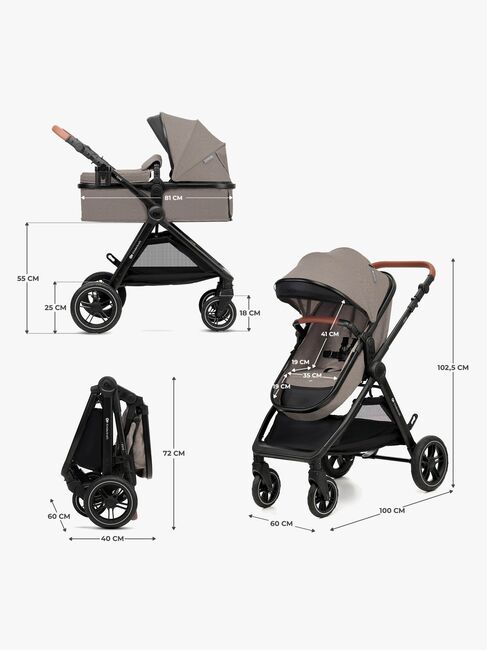Kinderkraft ESME PRO 3-in-1 Kombikinderwagen Travelsystem, Sand Beige