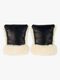 BINIBAMBA Schafsfell Coated Buggy Handwärmer, Noir/Milk