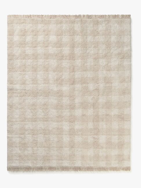 Lorena Canals Waschbarer Vichy Teppich 150x180 cm, Ivory