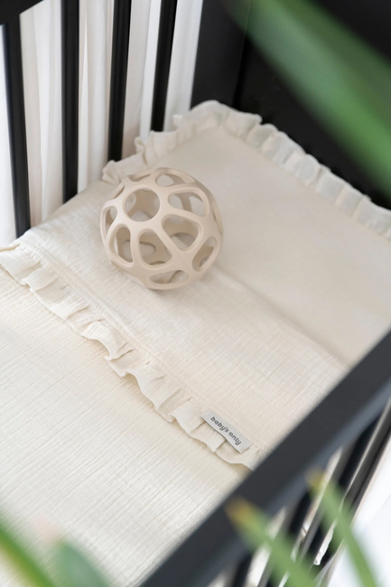 Baby's Only CALM Baby Crib Laken mit Rüschen 80x100 cm, Warm Linen