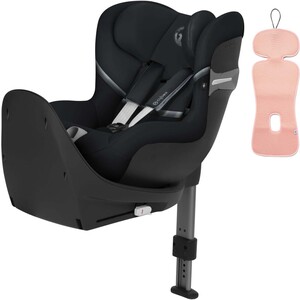 Cybex Sirona S2 i-Size inkl. ventilierenden Sitzpolsters, Deep Black/Mellow Rose