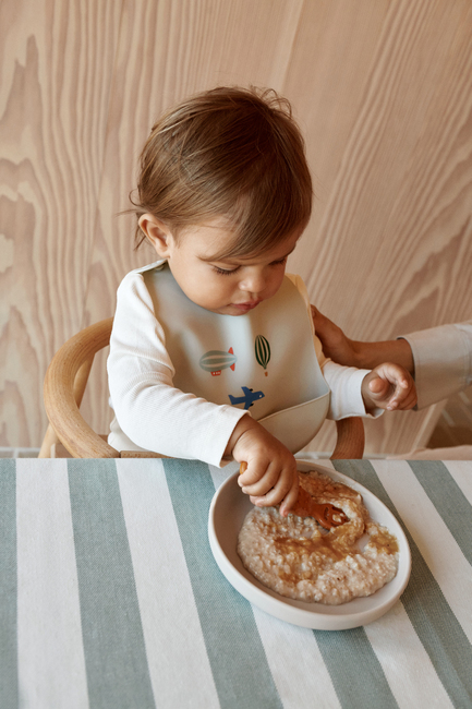 LIEWOOD Tilda  Gemustert Lätzchen Silikon 2er-Pack, Aviator/Ecru