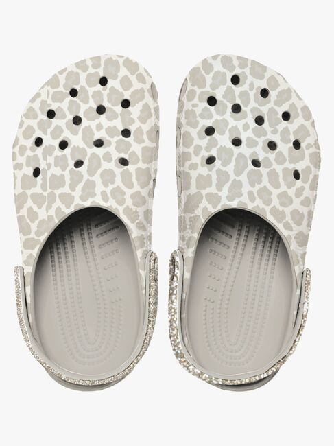 Crocs Classic Animal Glitter Hausschuhe, Almond Tint