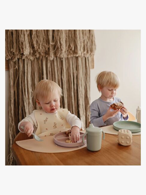 Mushie Lätzchen Silikon, Pink Flowers