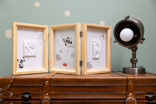 Tiny Love Babyprint Rahmen Handabdruck Doppelt, Wooden