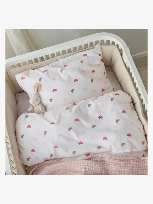Borganäs Bettwäsche Babybett Hjärtrud 2-teilig 100x130 cm, Beige