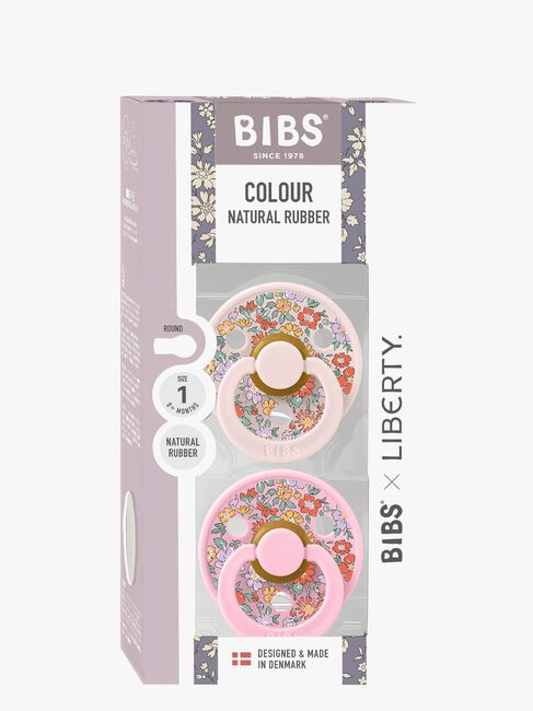 BIBS x Liberty Colour Oscar Meadow Schnuller 2er-Pack Latex Größe 1, Petal Mix