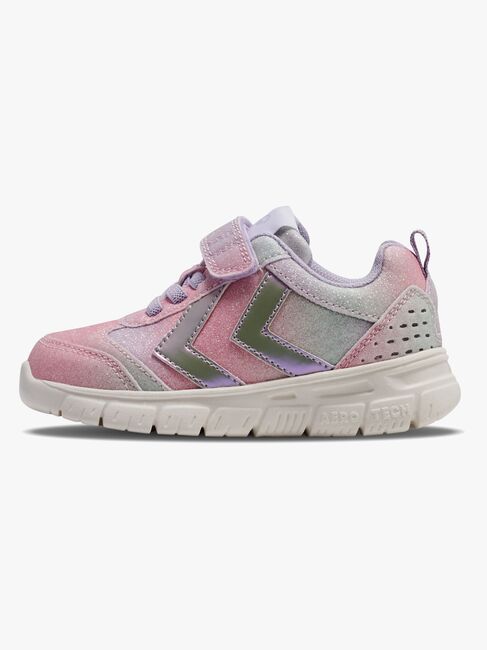 Hummel Crosslite Glitter Infant Sneaker, Multicolor Pink