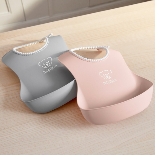 BabyBjörn Lätzchen 2er-Pack, Grau/Hellrosa