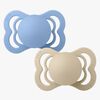 BIBS Supreme Schnuller 2er-Pack Silikon Gr. 1 Symmetrisch, Vanilla/Sky Blue