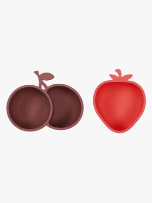 OYOY Yummy Strawberry & Cherry Schüssel, Cherry Red/Nutmeg