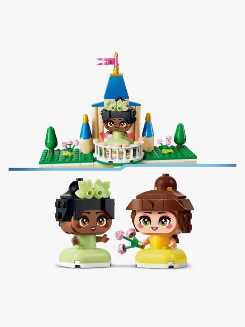 LEGO Disney Princess 43291 Die Mini-Prinzessinnen Belle und Tiana mit ihrem Schloss