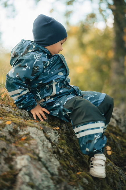 Lindberg Lekhyttan Gefüttertes Regenset, Blau/Schwarz