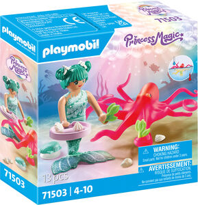 Playmobil 71503 Princess Magic Baukasten Meerjungfrau mit Farbwechselkrake
