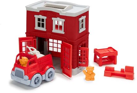 Green Toys Feuerwehrhaus Spielset 8 Teile