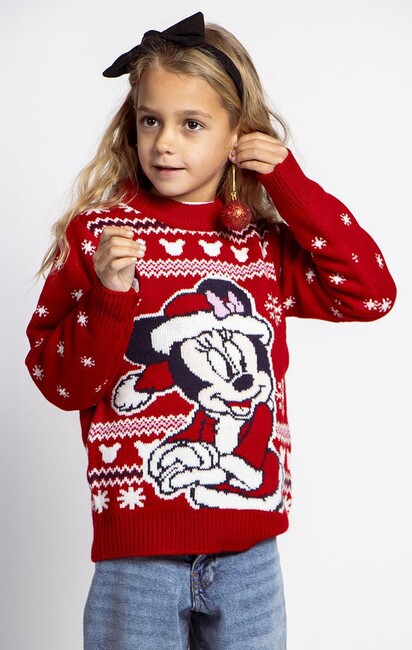 Disney Minnie Maus Weihnachtspullover, Rot
