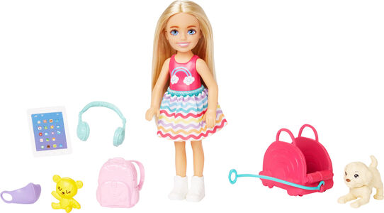 Barbie Chelsea Travel Puppenset mit Welpe