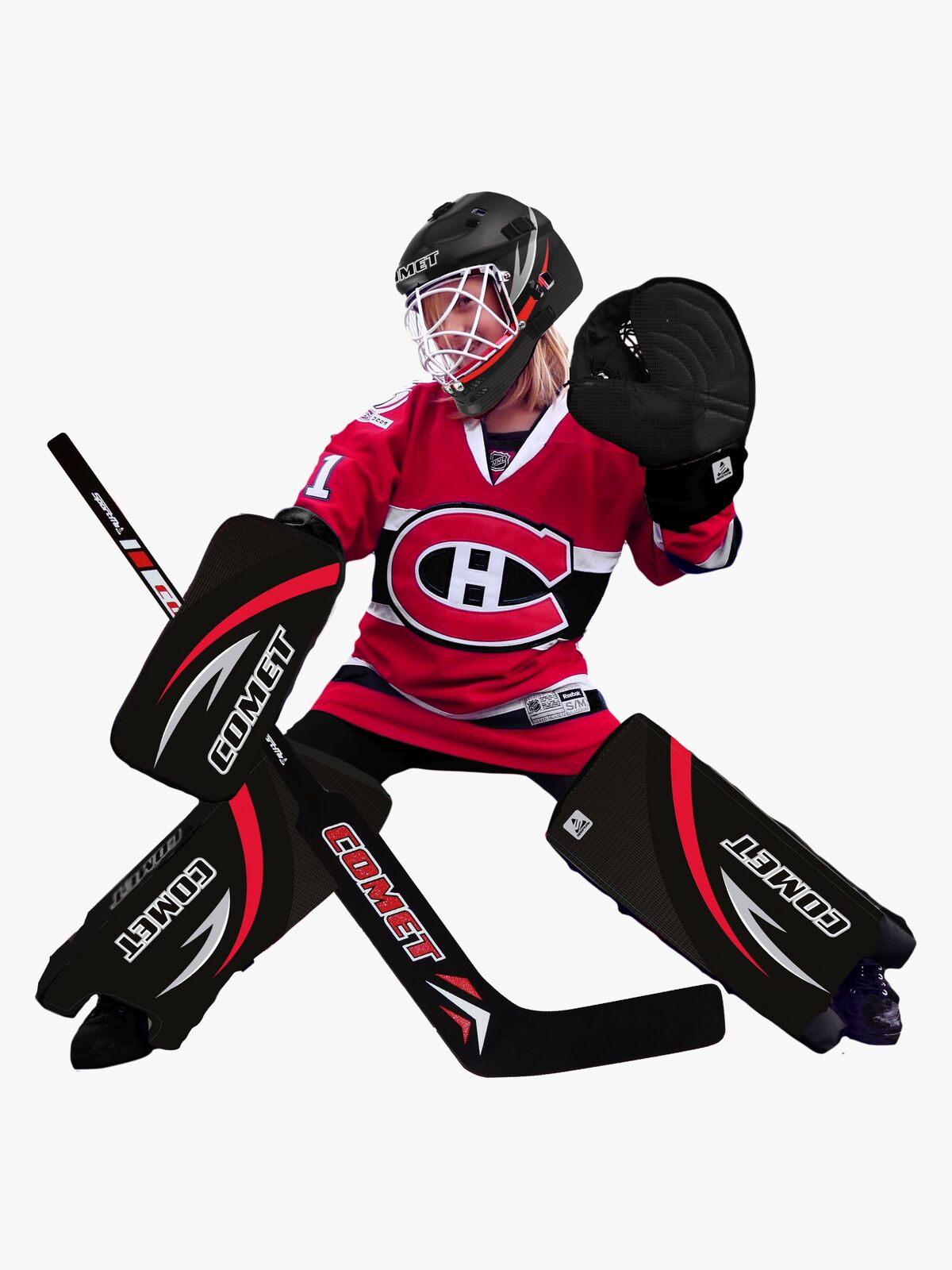 SportMe Comet Street Hockey Torwart-Set, Schwarz