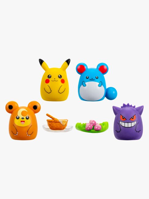 Squishmallows Squishalongs Pokémon Figurenset Pikachu, Gengar, Teddiursa & Marill 4er-Pack