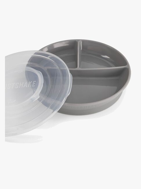 Twistshake Geteilter Teller mit Deckel, Grau