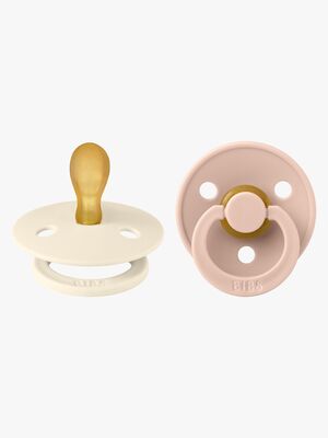 BIBS Colour Schnuller 2er-Pack Latex Größe 1, Ivory/Blush