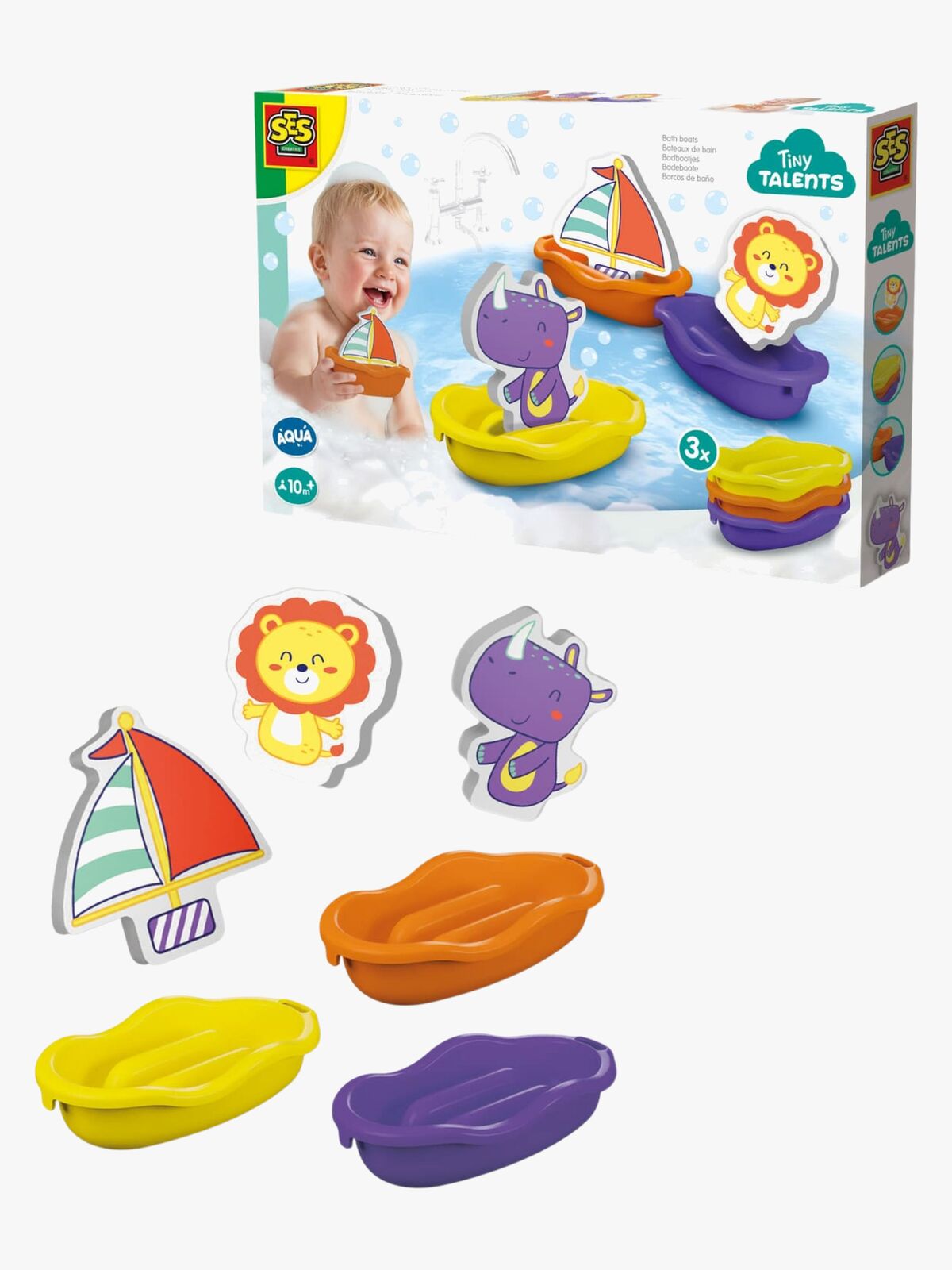SES Creative Badespielzeug-Set Boote mit Schaumtieren