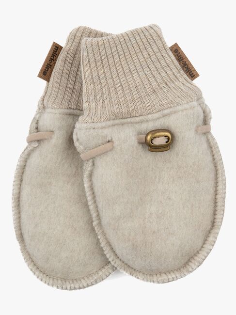 Mikk-Line Fäustlinge Merinowolle, Melange Offwhite