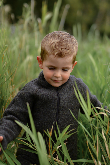 Mikk-Line Wollfilz-Jacke Baby, Dark Brown Melange