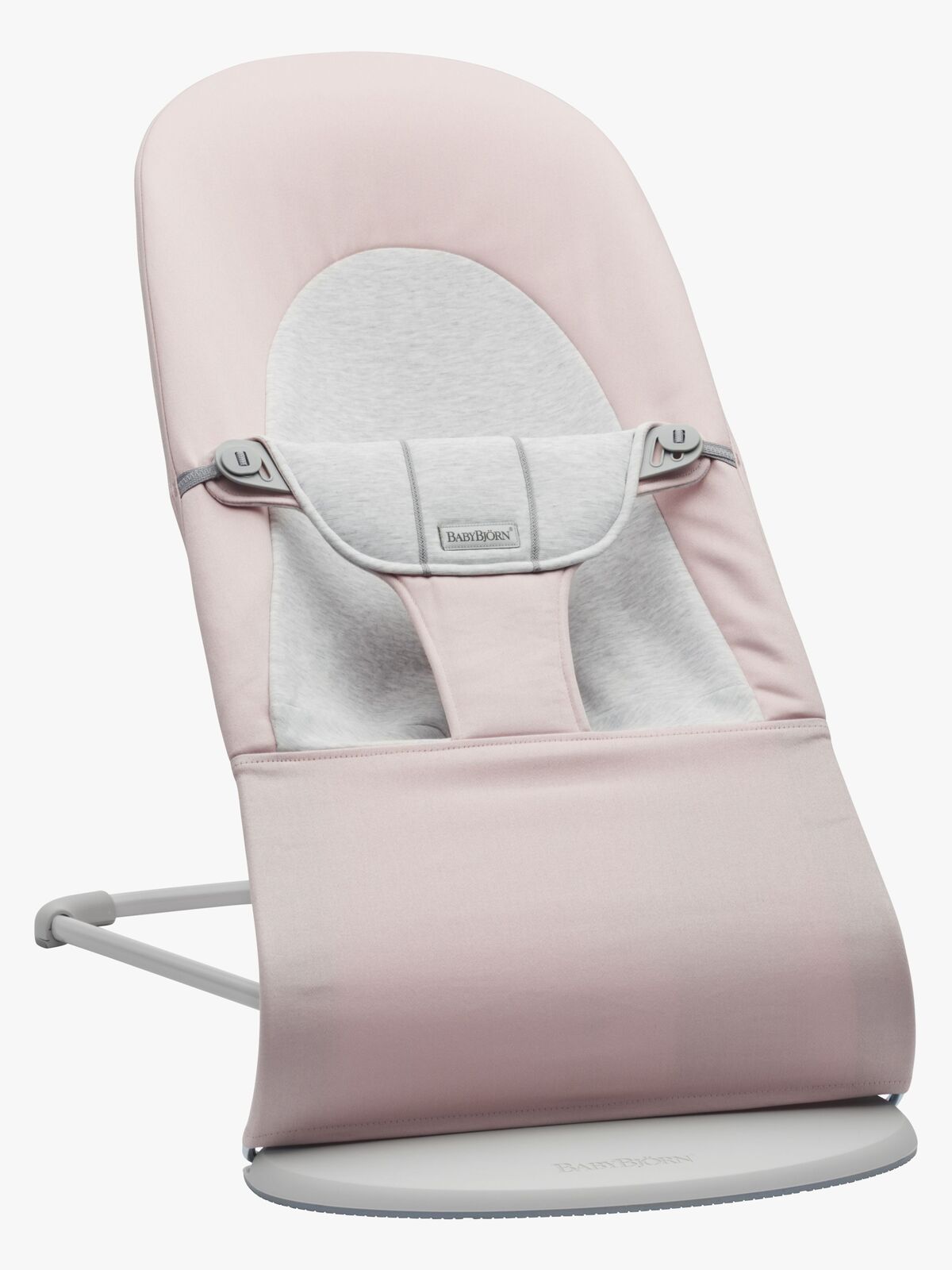 BabyBjörn Balance Soft Babywippe Gewebt Jersey-Stoff, Hellrosa/Grau