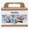 Creativ Company Bastelset Mini Modelliermasse Roboter, Grau/Rosa