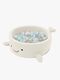 MeowBaby Boucle Whale Bällebad, Cheesecake Cream Beige