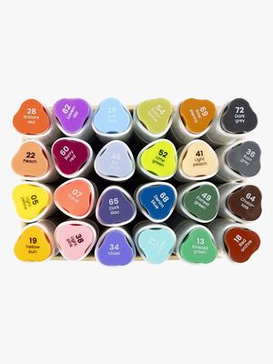 Creativ Company Alkoholbasierte Illustrationsmarker Bunt, 24 Stück