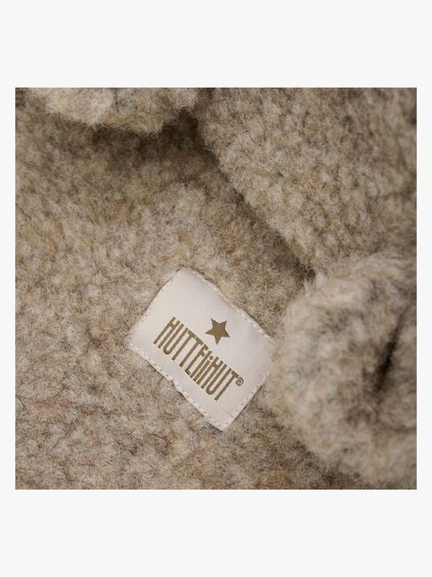 Huttelihut Teddy-Schlupfmütze mit Ohren Merinowolle, Camel Melange