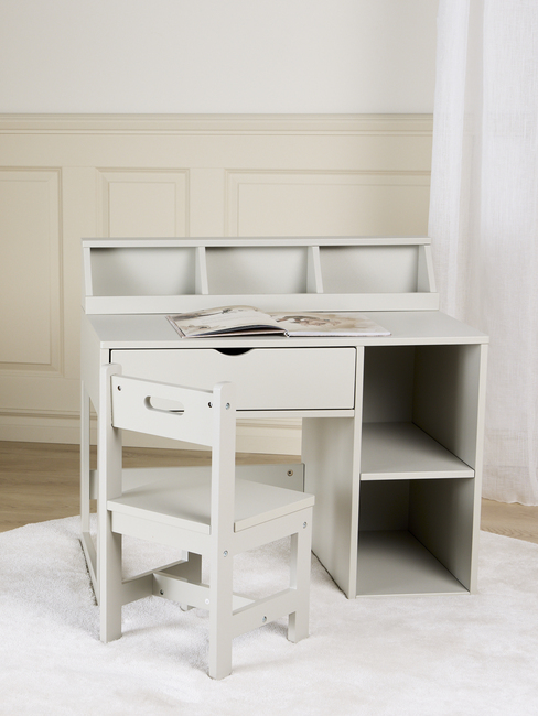 Alice & Fox FAY Schreibtisch mit Stuhl, Light Grey
