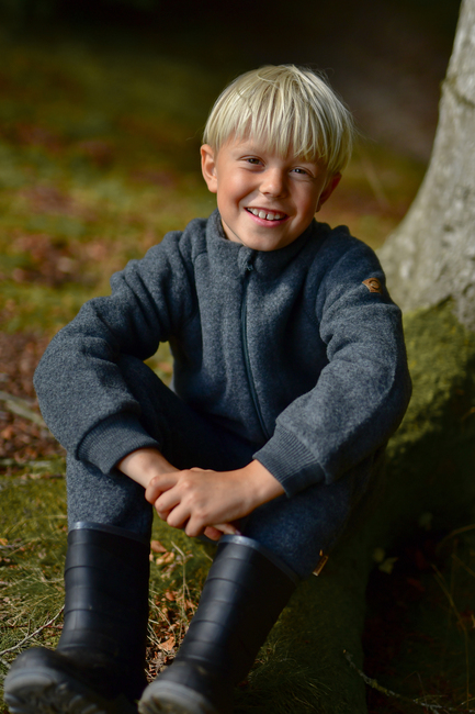 Mikk-Line Wollfilz-Hose Kind, Anthracite Melange