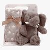 CarloBaby Fleecedecke und Kuscheltier Elefant, Braun