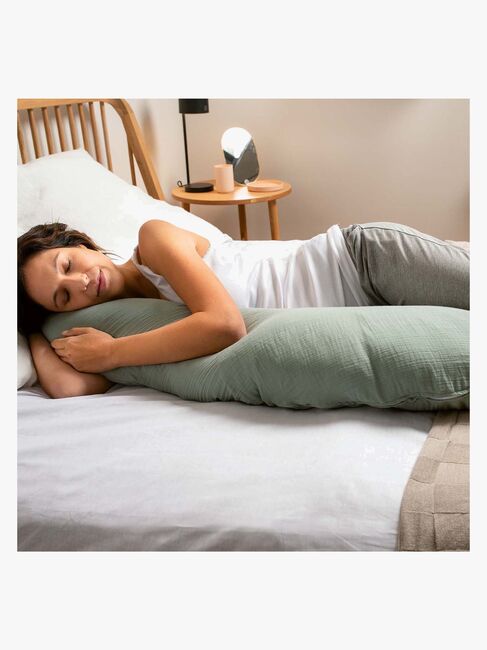 Doomoo Basic Still- und Schwangerschaftskissen Musselin, Grün