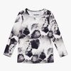 Hyperfied Long Sleeve Logo Top, Black/Grey Watercolor