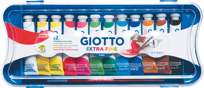 Giotto Extra fine poster paint tubes Farben 12 ml 12er-Pack, Mehrfarbig
